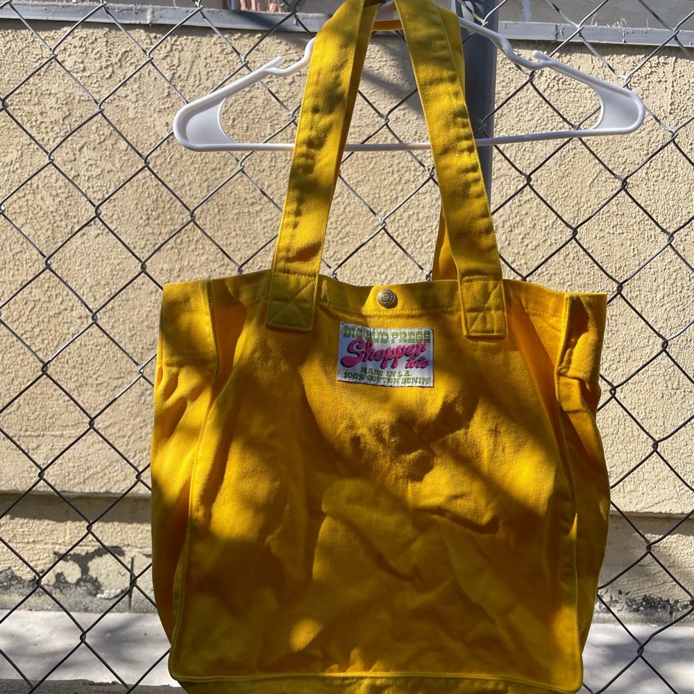 Yellow demin big bud press Tote Bag